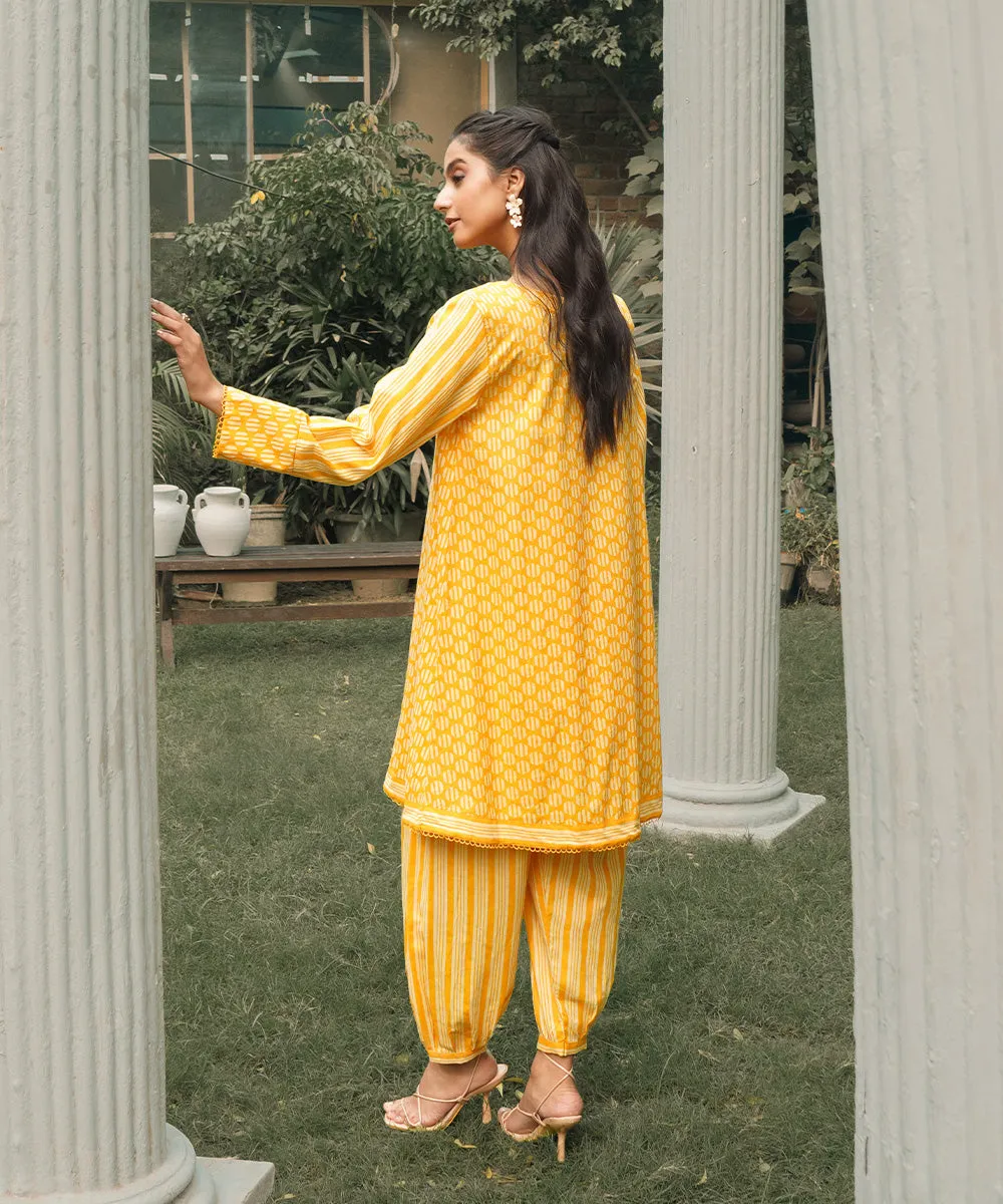 2 Piece - Printed Cotton Suit