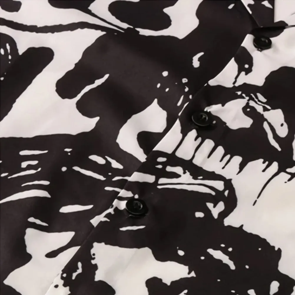 Abstract Sketch Artistry Button Up
