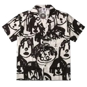 Abstract Sketch Artistry Button Up