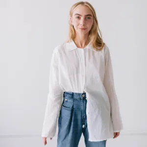 Auntie Oti Button Shirt: White