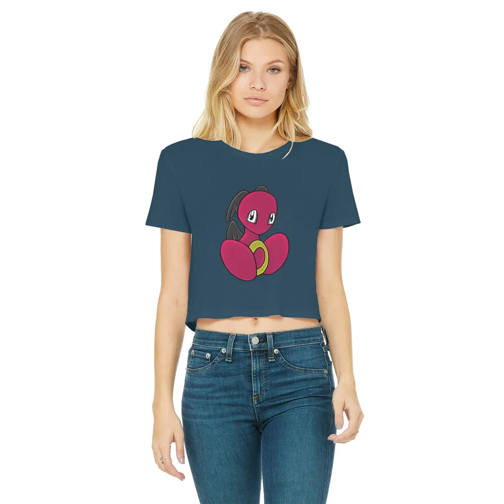 Baiyu Classic Women's Cropped Raw Edge T-Shirt