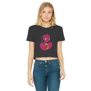 Baiyu Classic Women's Cropped Raw Edge T-Shirt