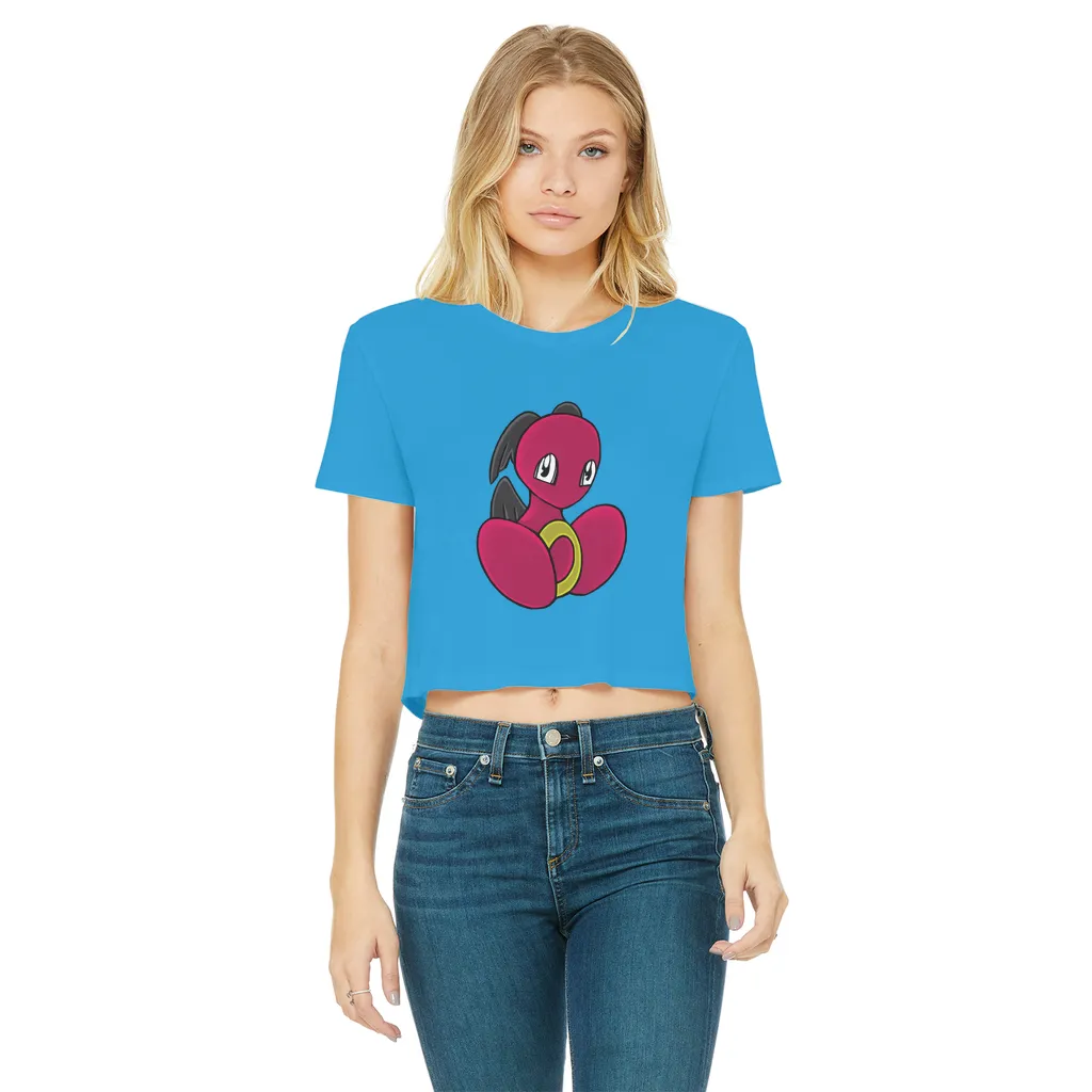 Baiyu Classic Women's Cropped Raw Edge T-Shirt