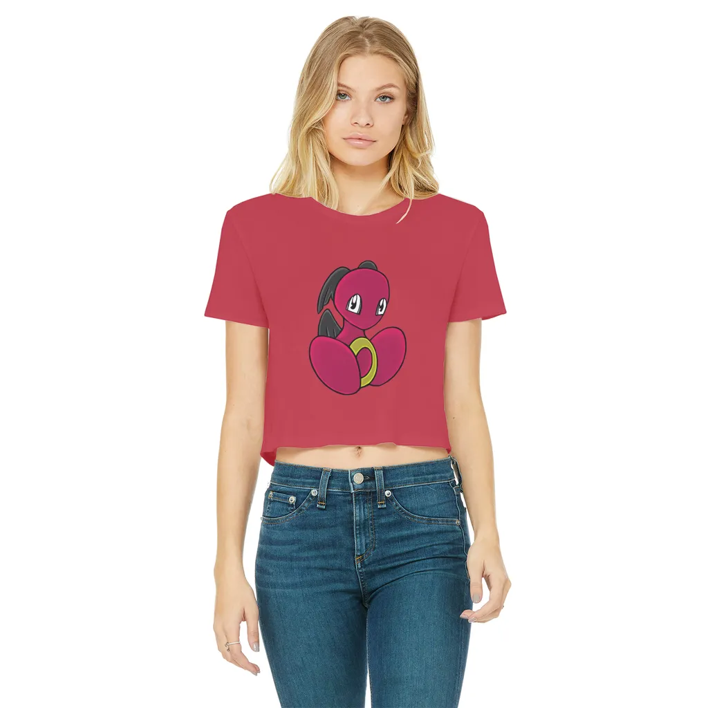 Baiyu Classic Women's Cropped Raw Edge T-Shirt