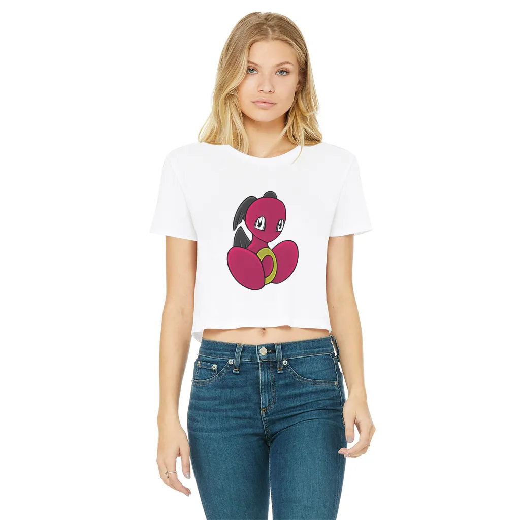 Baiyu Classic Women's Cropped Raw Edge T-Shirt