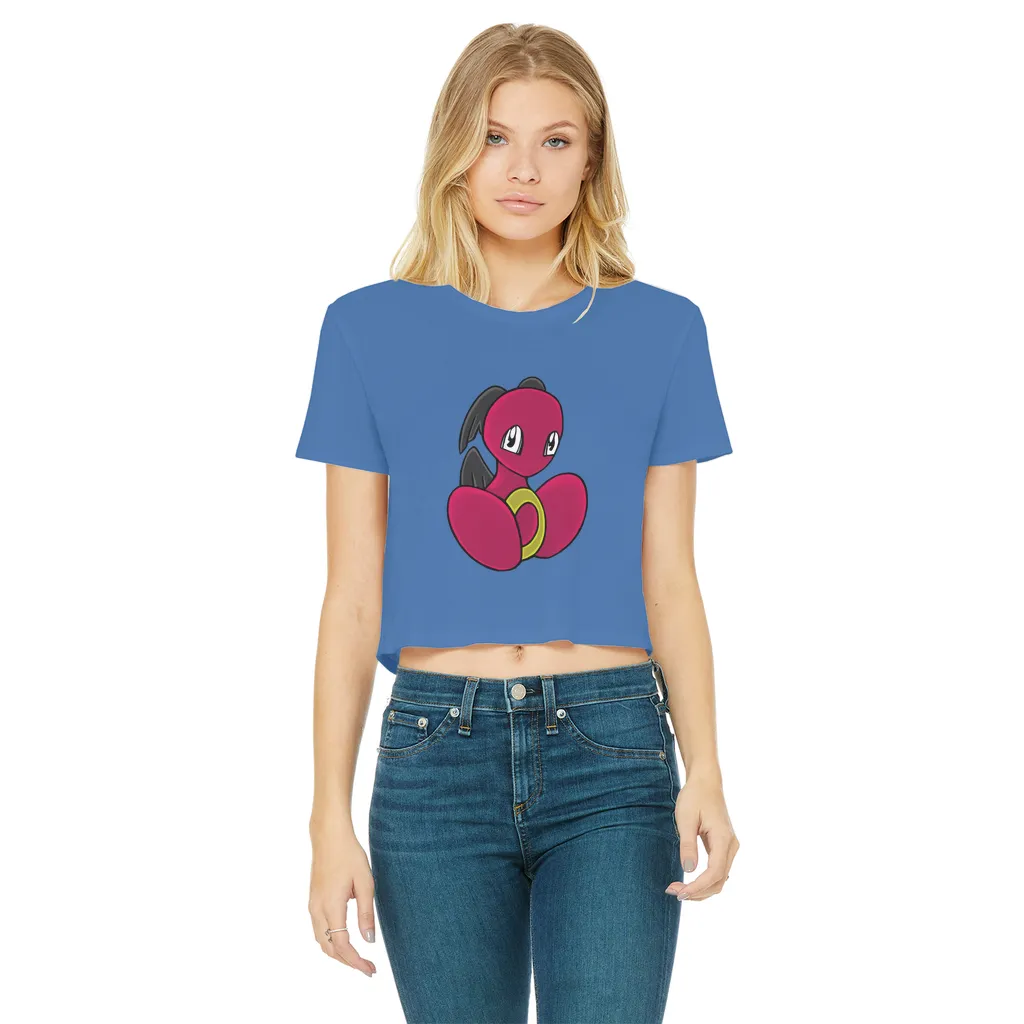 Baiyu Classic Women's Cropped Raw Edge T-Shirt