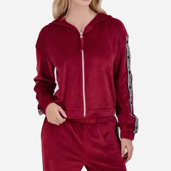 Bebe Velour Full Zip Women's Hoodie