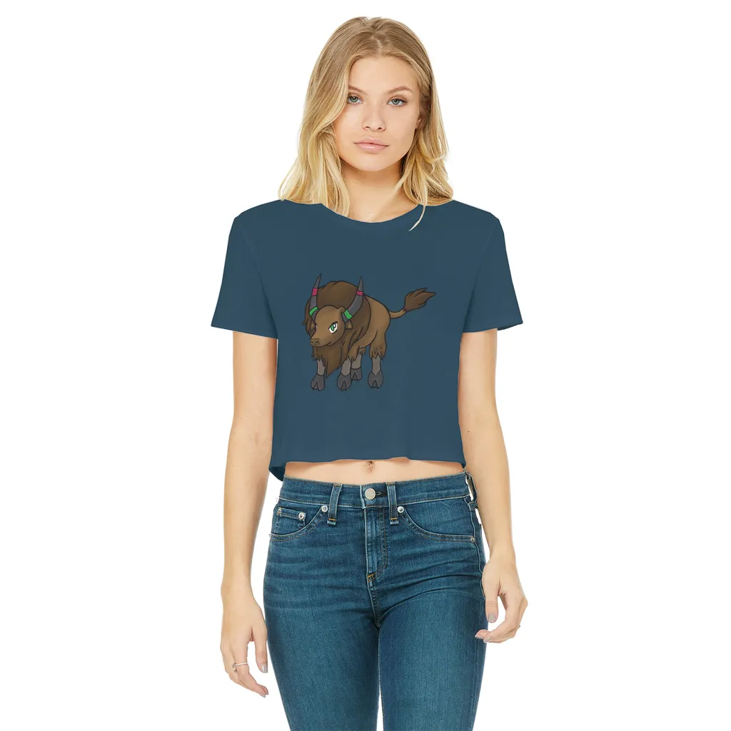 Bitox Classic Women's Cropped Raw Edge T-Shirt