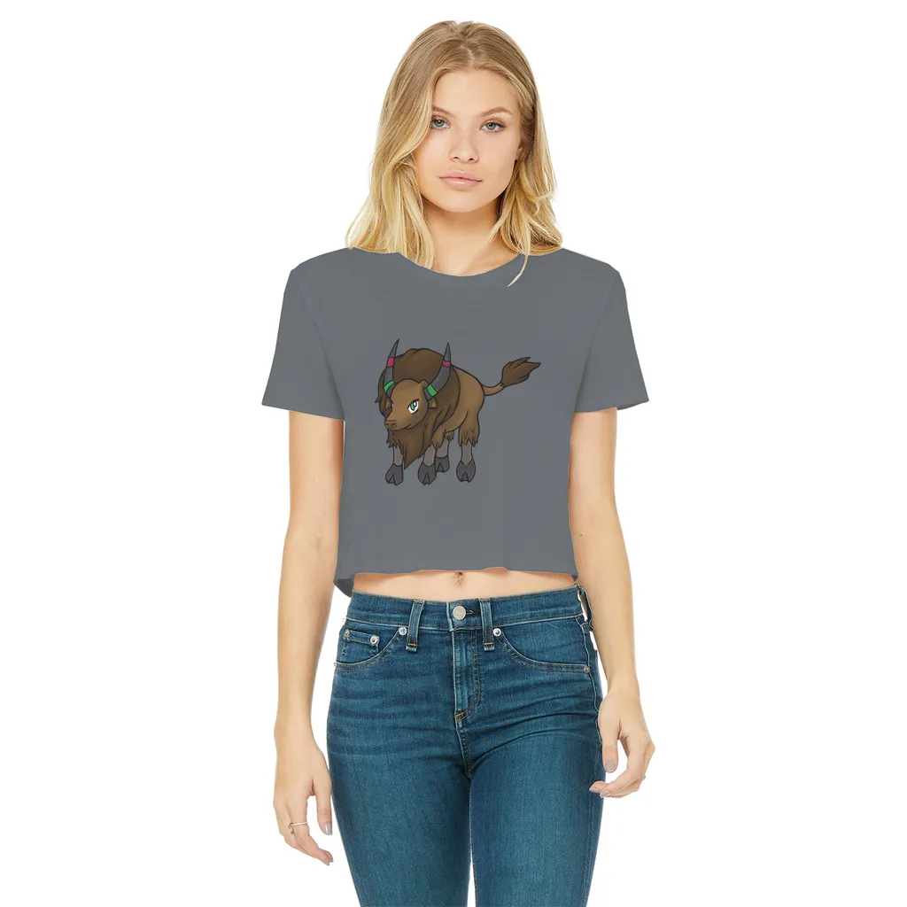 Bitox Classic Women's Cropped Raw Edge T-Shirt