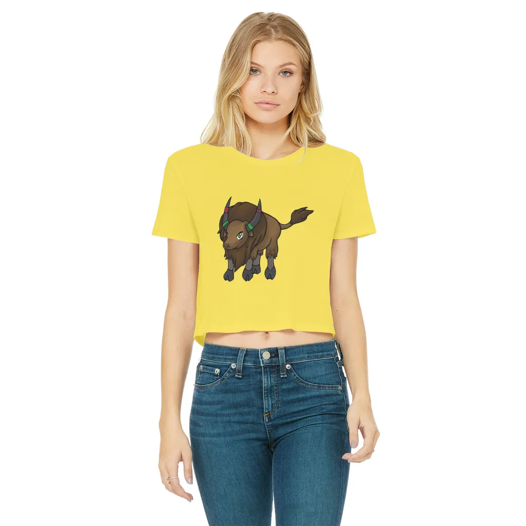 Bitox Classic Women's Cropped Raw Edge T-Shirt
