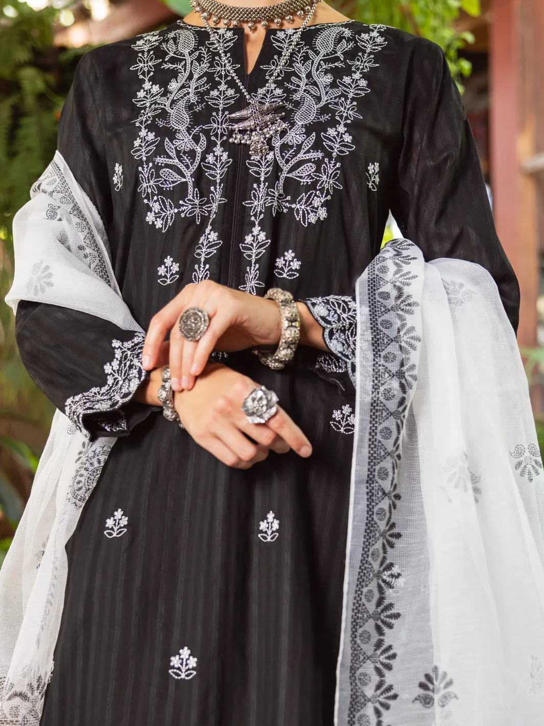 Black Jacquard 3 Piece Unstitched - ALP-3PS-1764