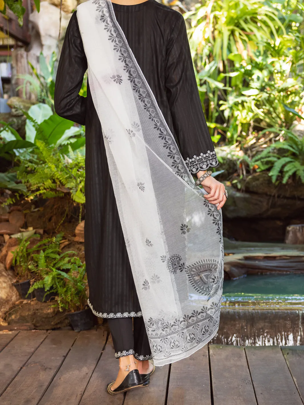 Black Jacquard 3 Piece Unstitched - ALP-3PS-1764