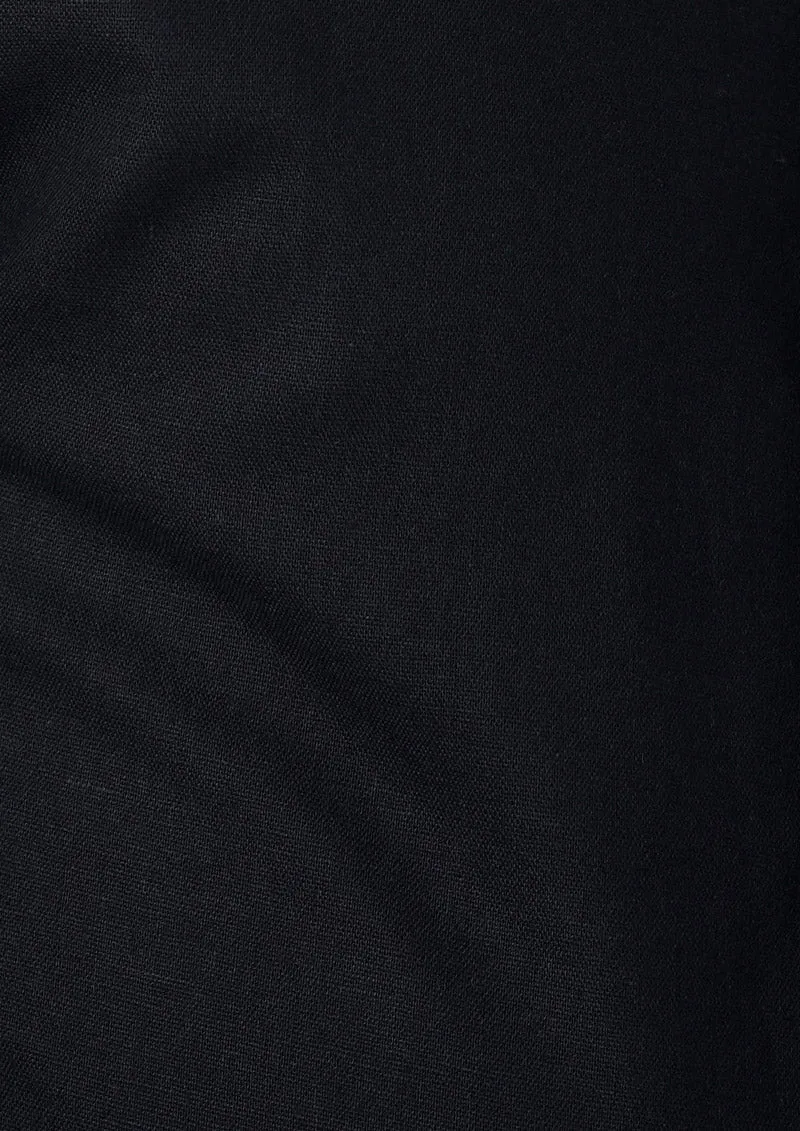 Black Linen Blend Shirt