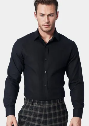 Black Linen Blend Shirt