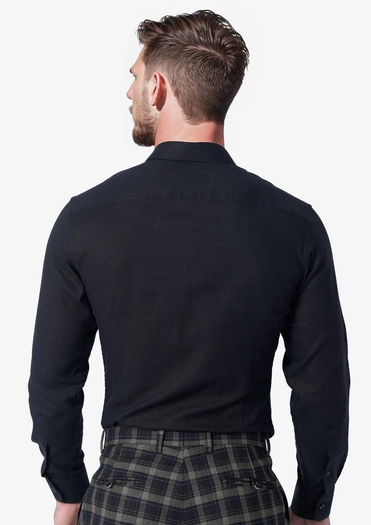 Black Linen Blend Shirt