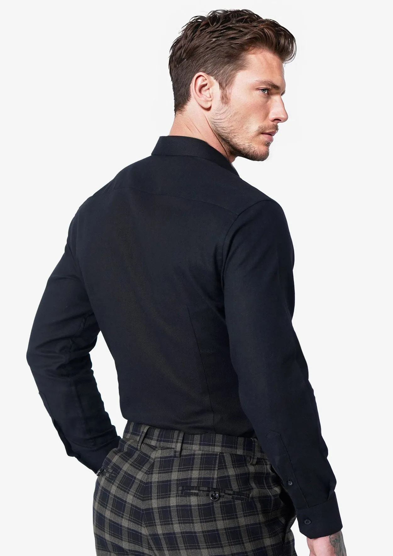 Black Linen Blend Shirt