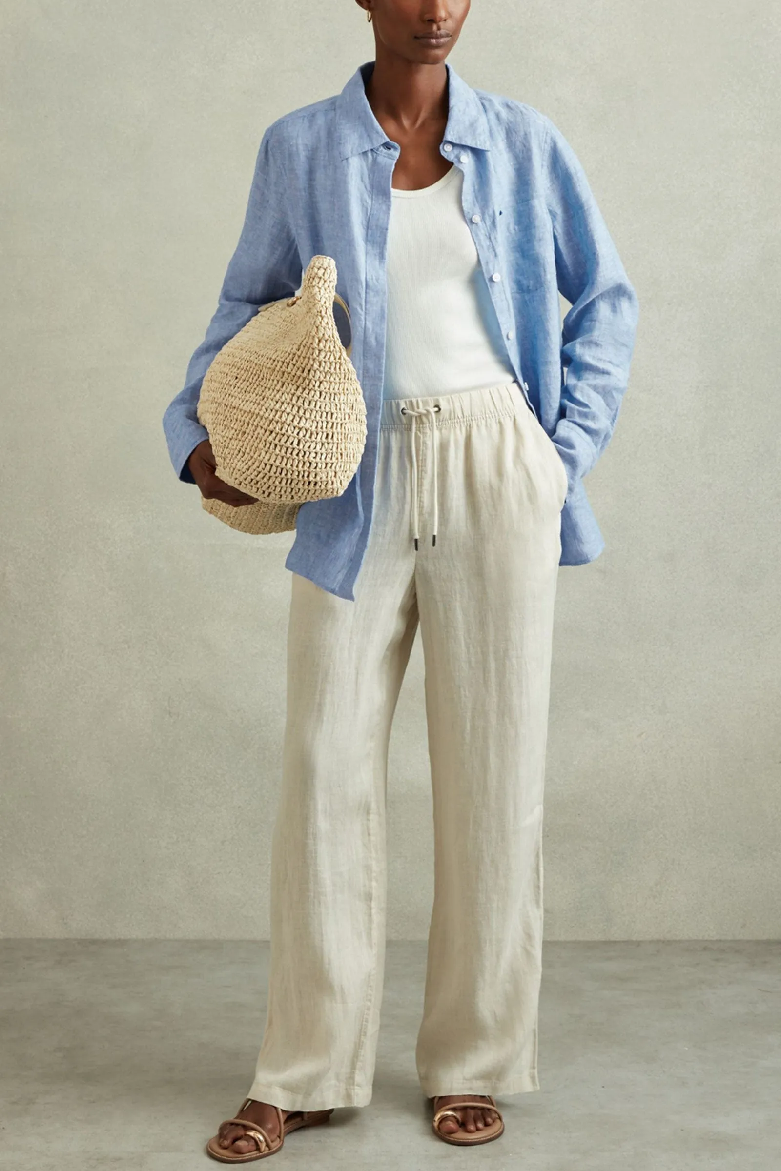 Blue Belle Linen Button-Through Shirt