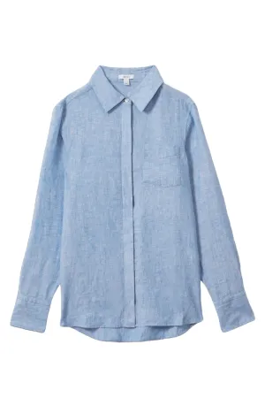 Blue Belle Linen Button-Through Shirt