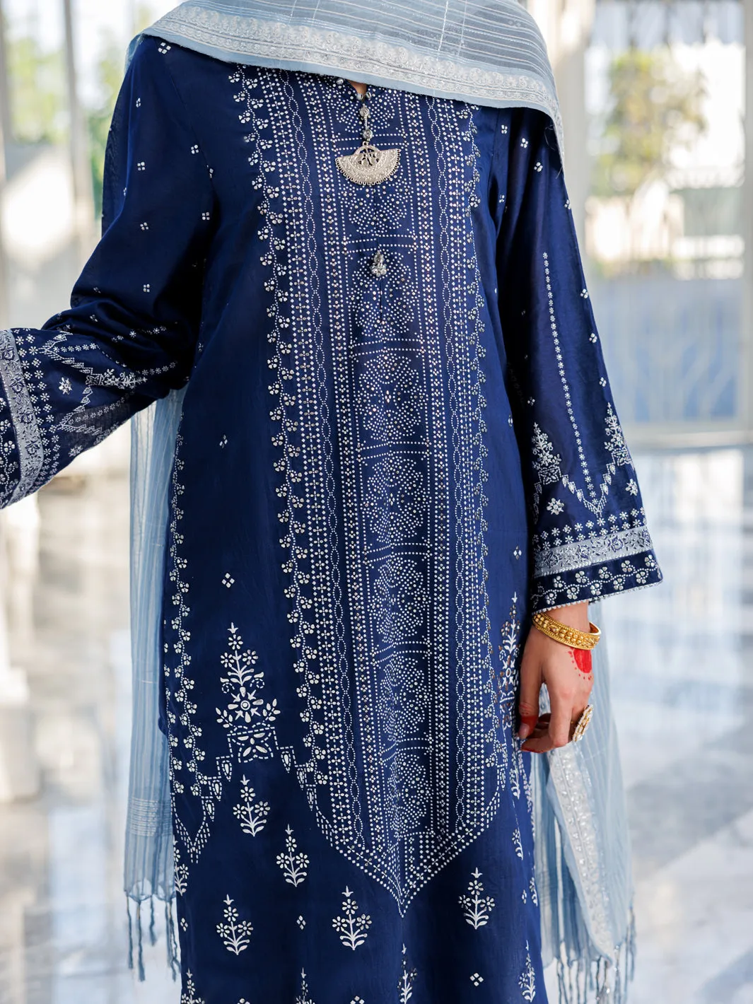 Blue Poly Cotton 3 Piece Unstitched - ALP-3PS-1621