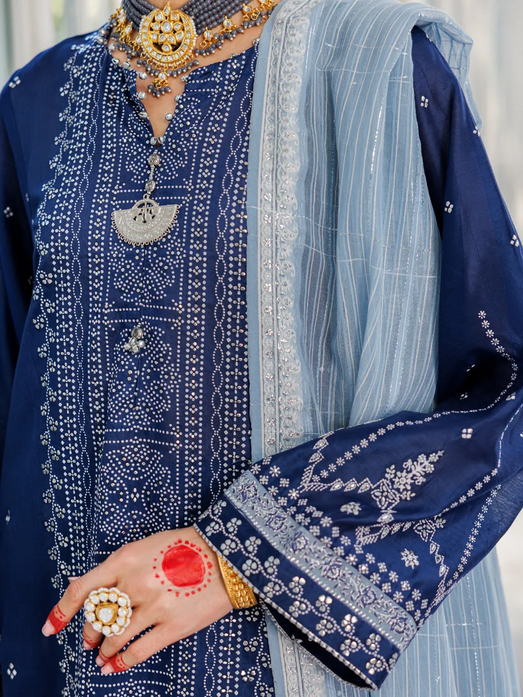 Blue Poly Cotton 3 Piece Unstitched - ALP-3PS-1621