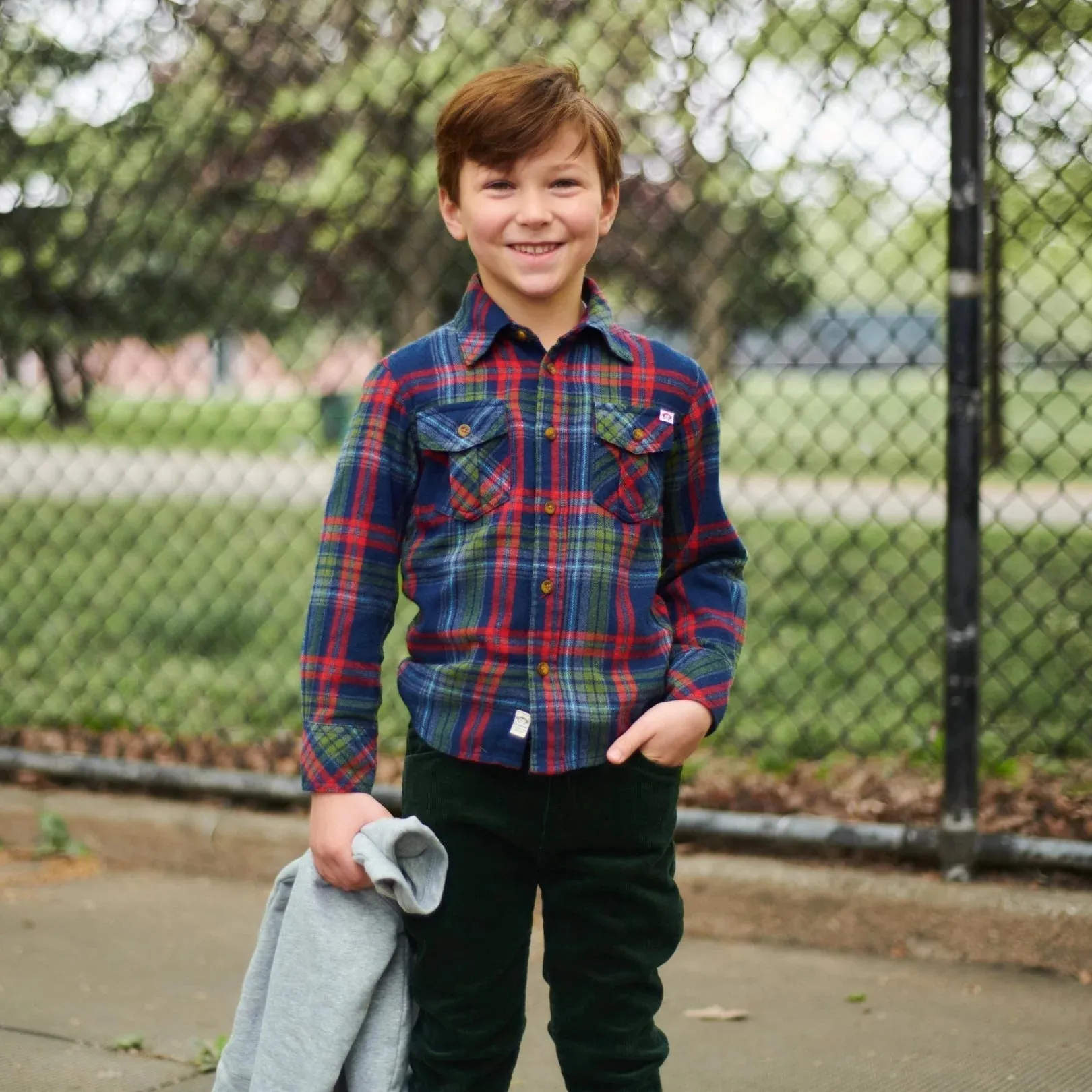 Boys Fall Flannel Button Down Shirt