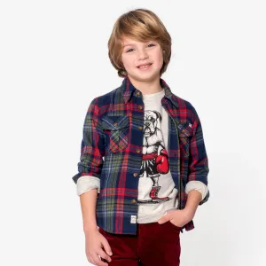 Boys Fall Flannel Button Down Shirt