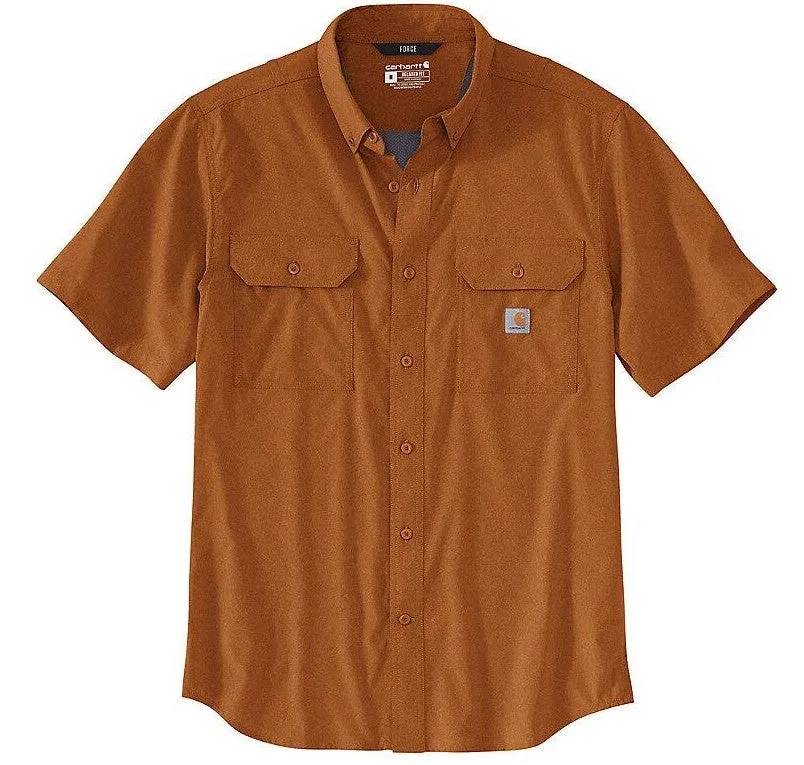 Carhartt Force Relaxed Fit Lightweight Solid Short Sleeve Button Up