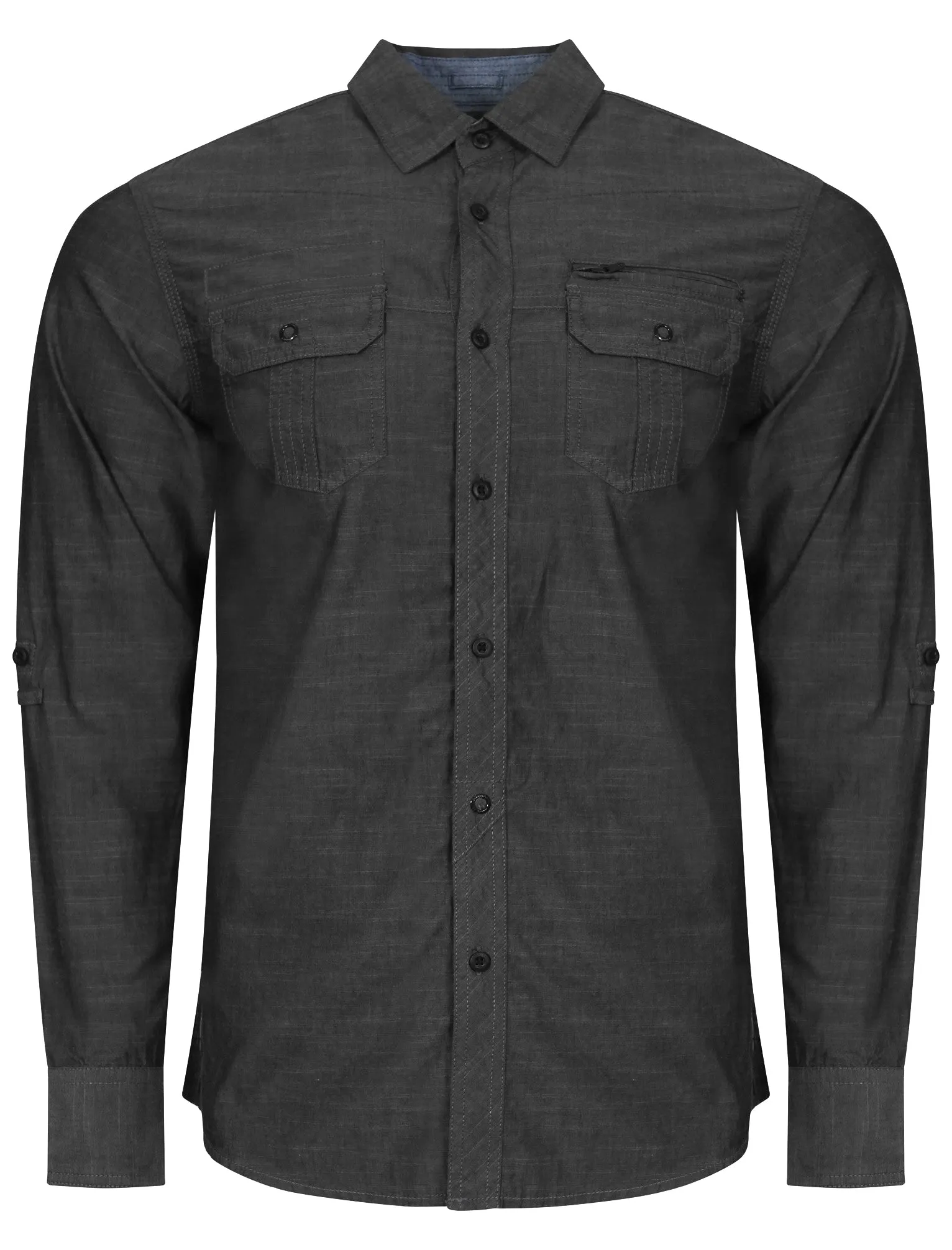 Chambray Shirt in Black Slub - Dissident