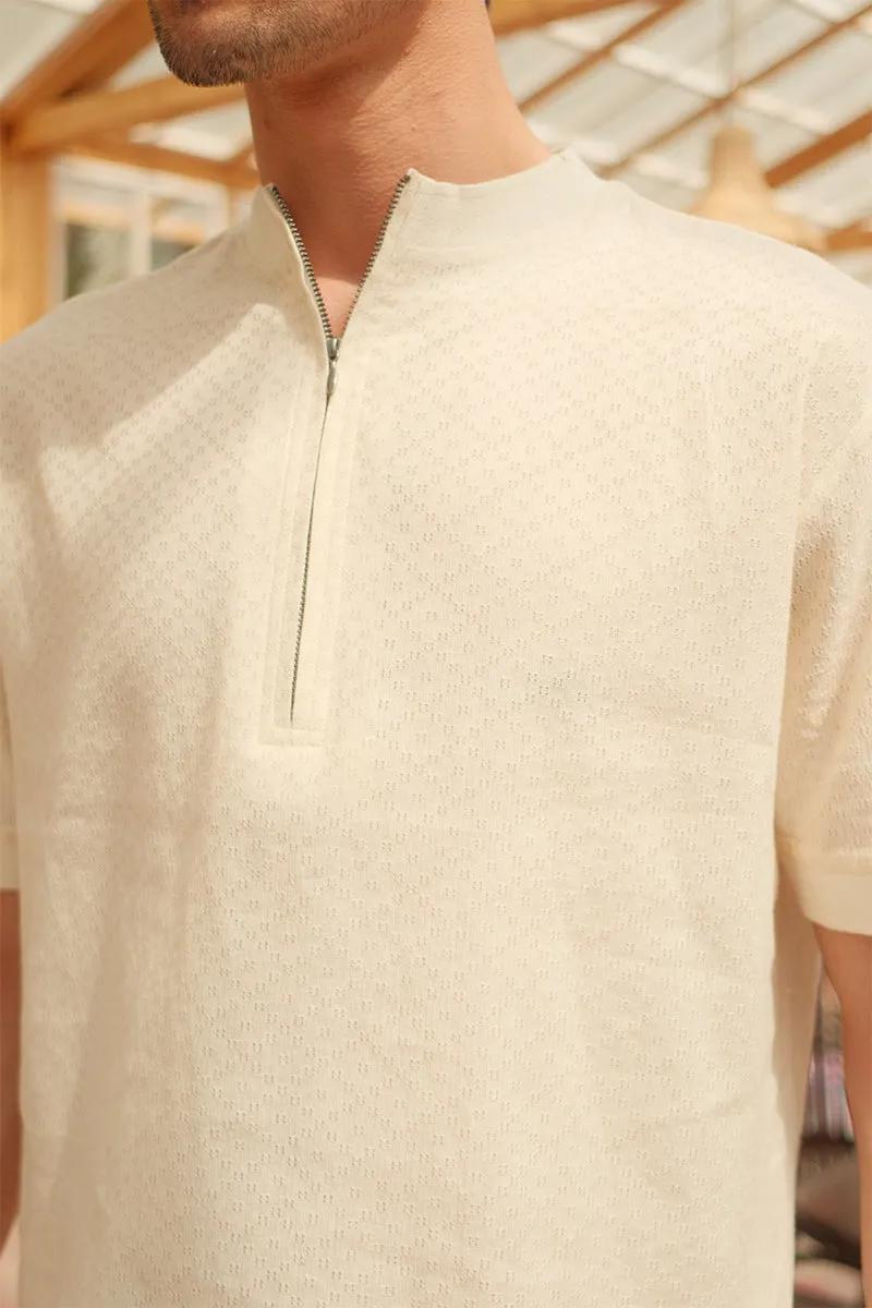 CHAMPAGNE ZIP-UP POLO