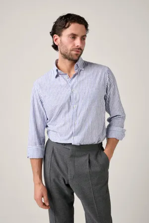Christian Kimber Italian Chambray Shirt - Bengal Stripes