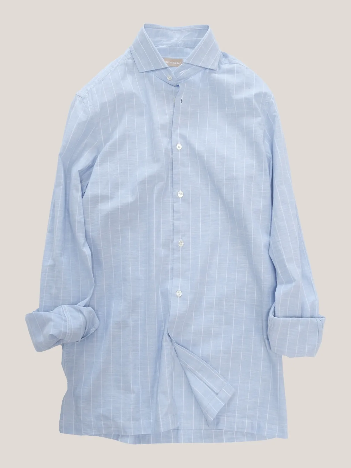 Christian Kimber Italian Chambray Shirt - Soft Blue Stripe