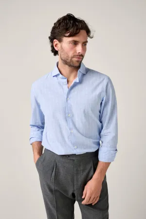 Christian Kimber Italian Chambray Shirt - Soft Blue Stripe