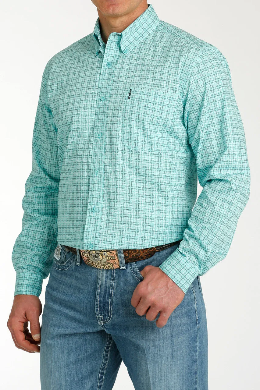 Cinch Aqua Button Up