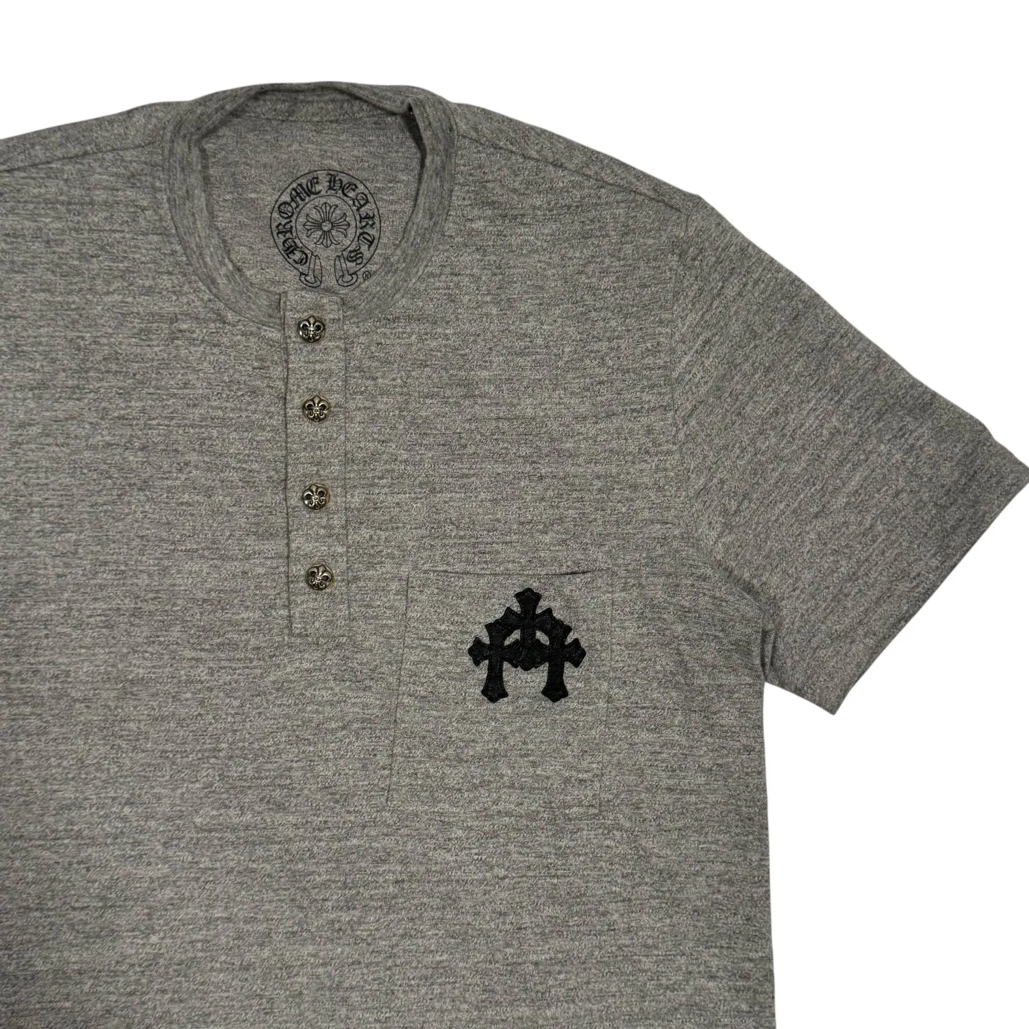 Cross Patch Henley Button Up Shirt