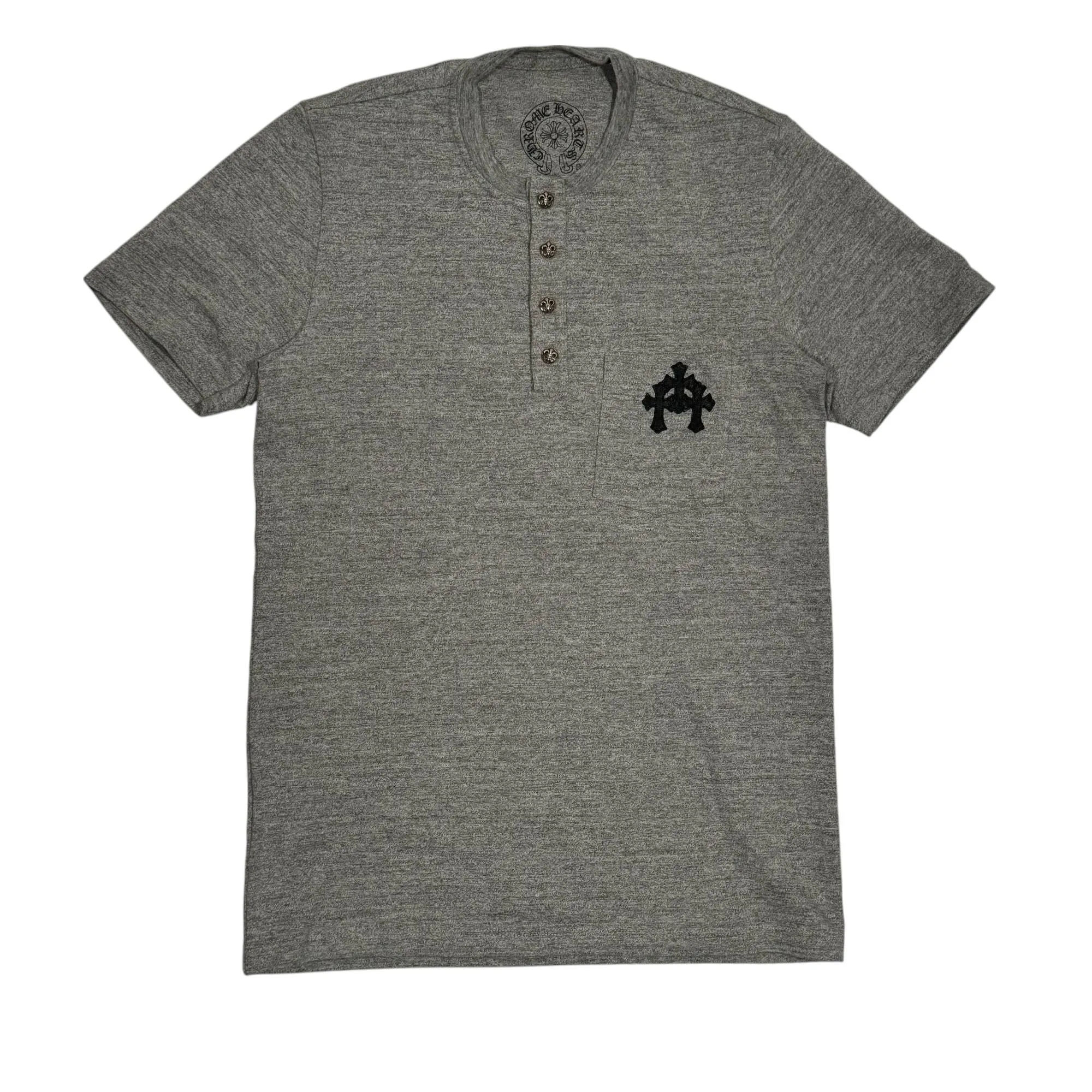 Cross Patch Henley Button Up Shirt