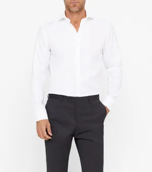 Easy-Iron Textured Dress Shirt White