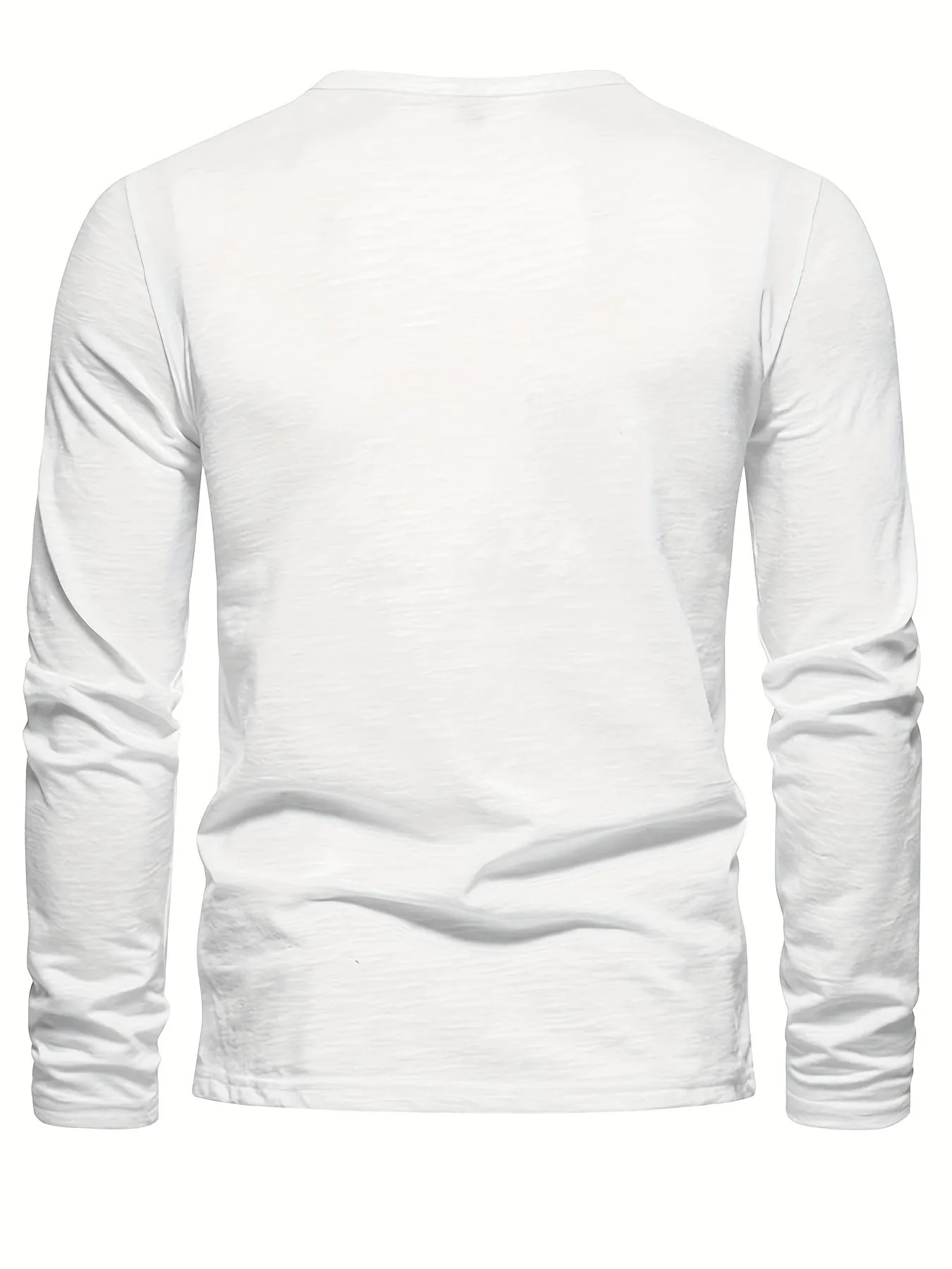 Elder - Heren Lange Mouw Henley Shirt met Knoopsluiting