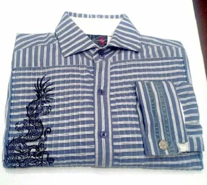 English Laundry-Blue Embroidered Fashion Shirt- size M