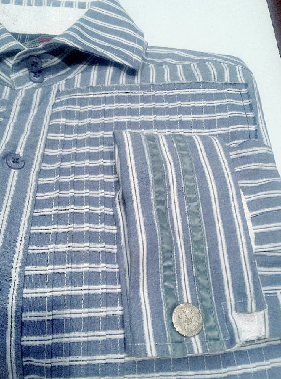 English Laundry-Blue Embroidered Fashion Shirt- size M