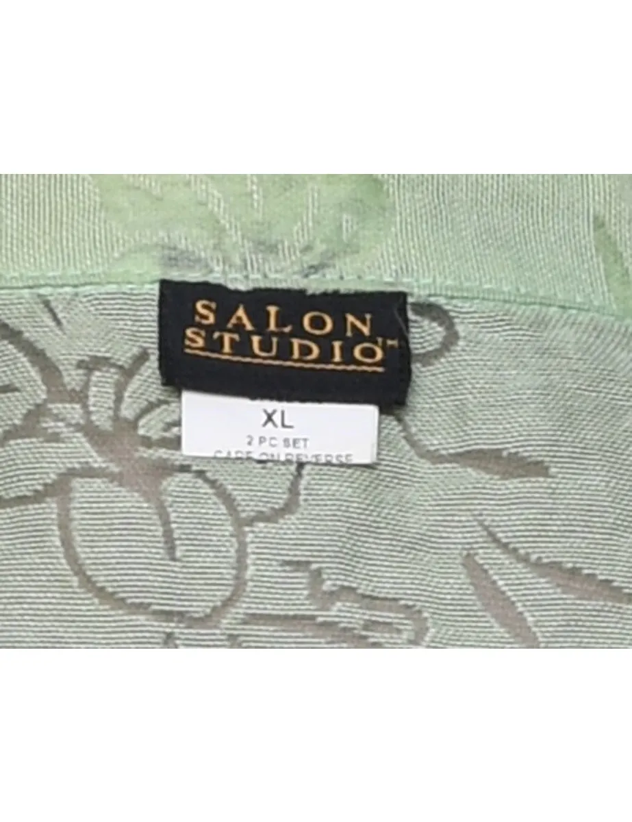 Floral Light Green Sheer Shirt - XL