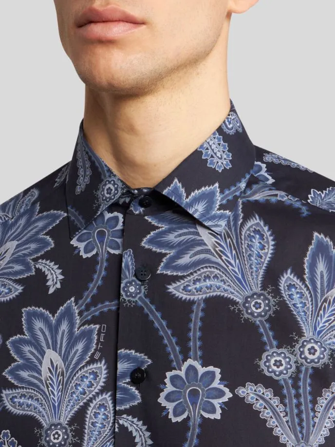 Floral Print Shirt | Navy Mix