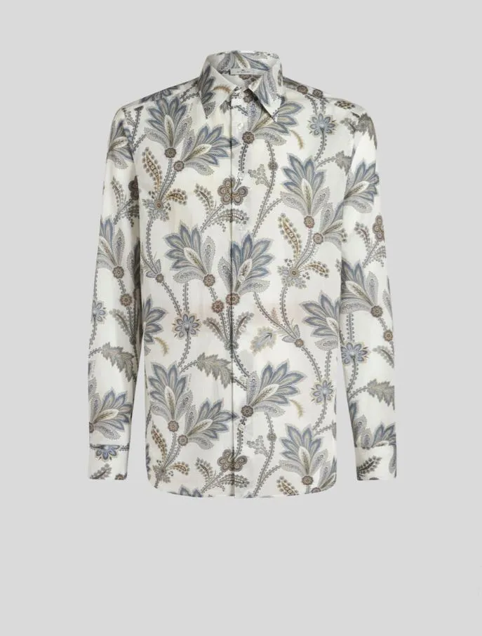 Floral Print Shirt | Taupe Mix