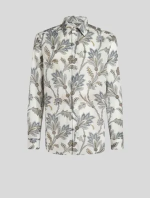 Floral Print Shirt | Taupe Mix
