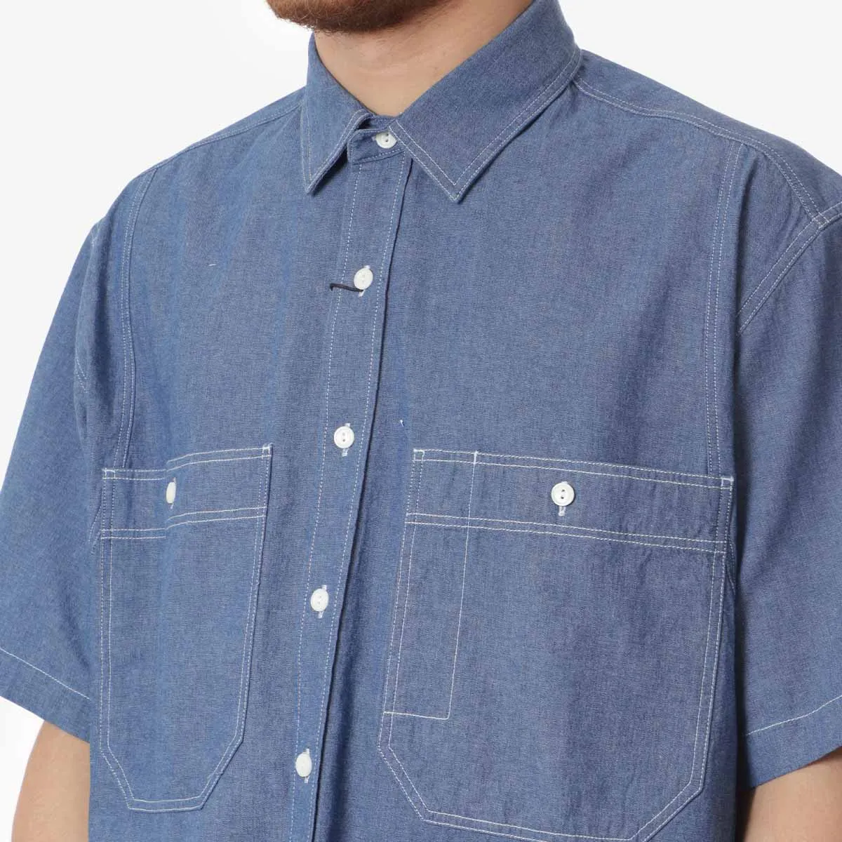 FrizmWORKS Chambray Big Pocket Half Shirt