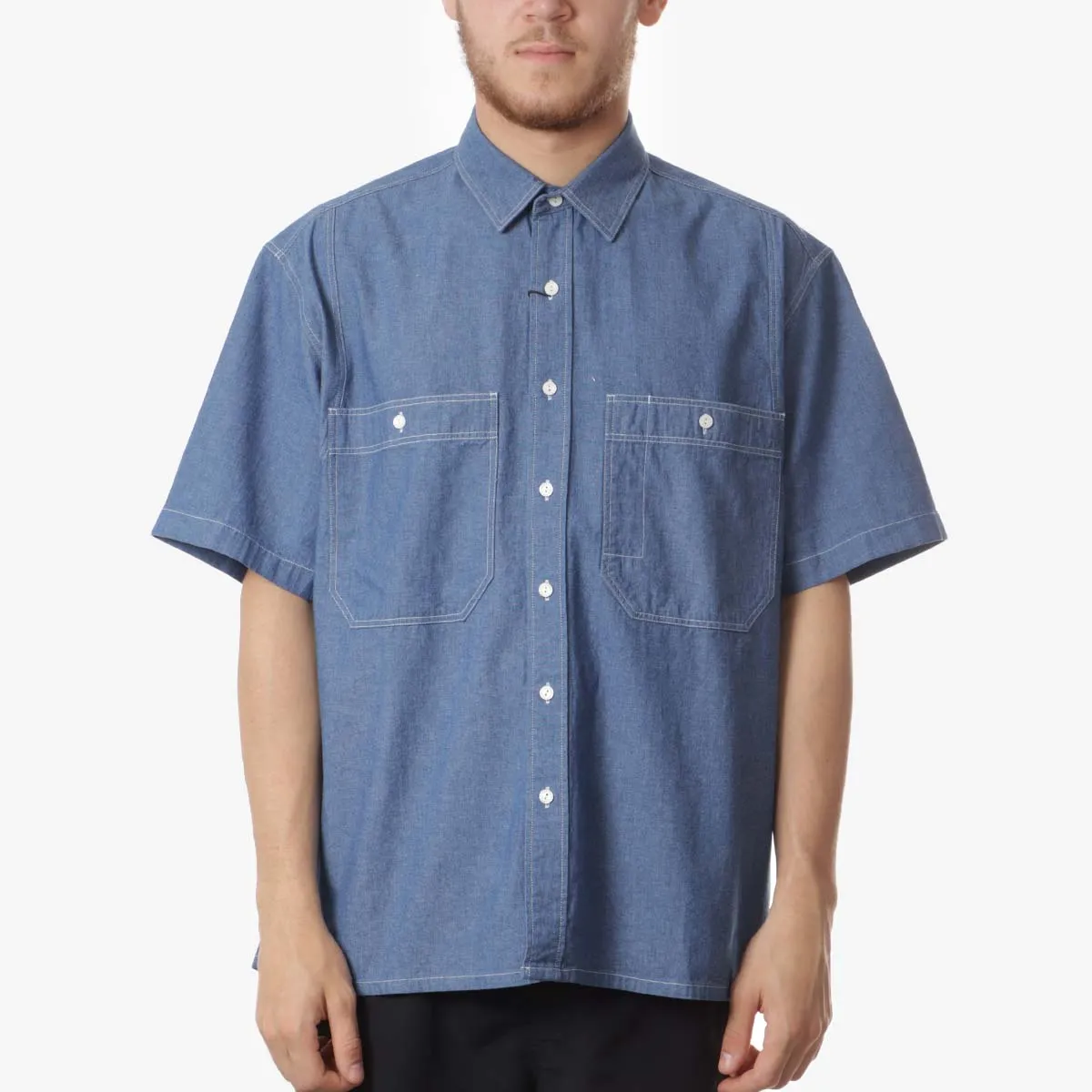 FrizmWORKS Chambray Big Pocket Half Shirt