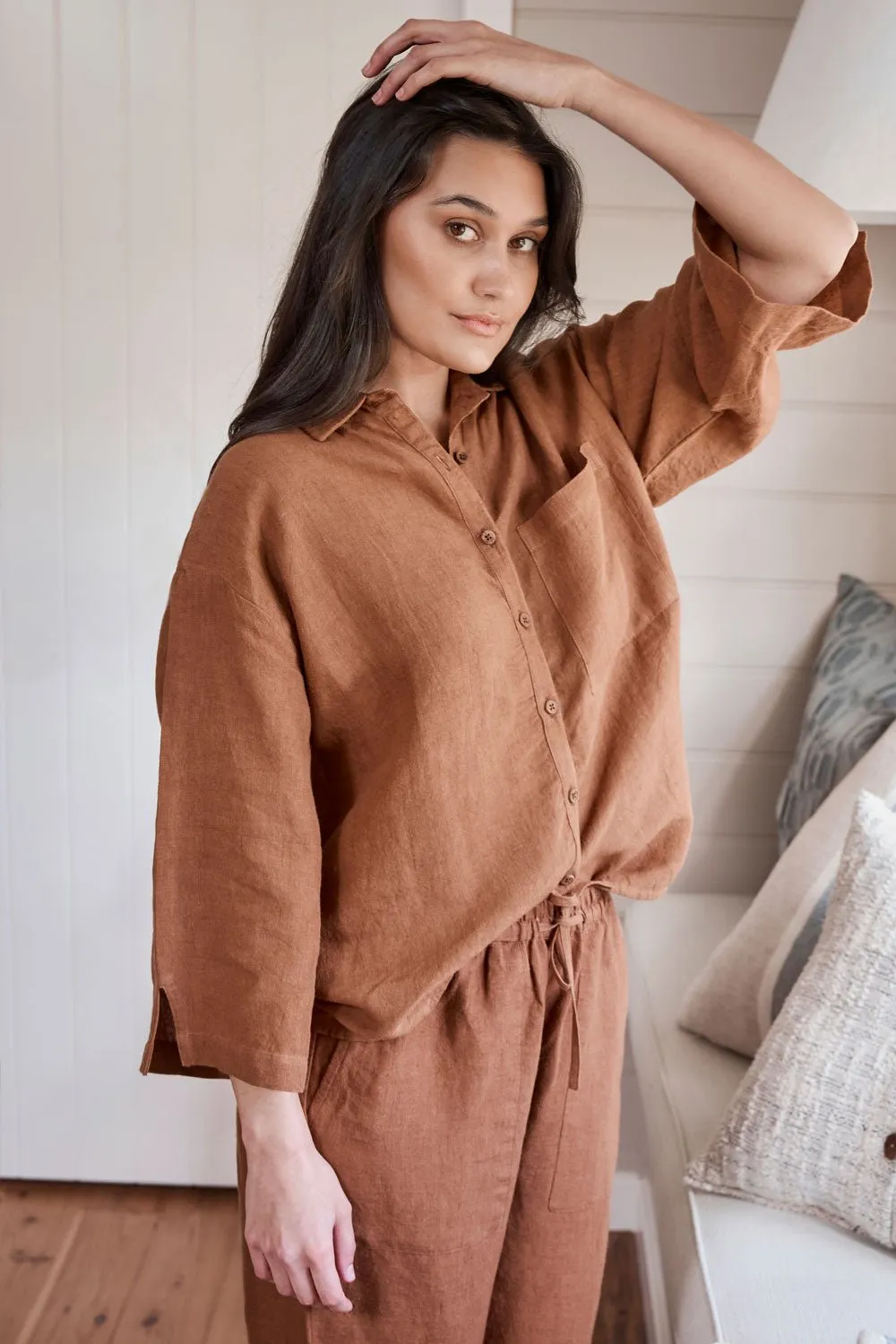 Fundamental Linen Shirt - Nutmeg 