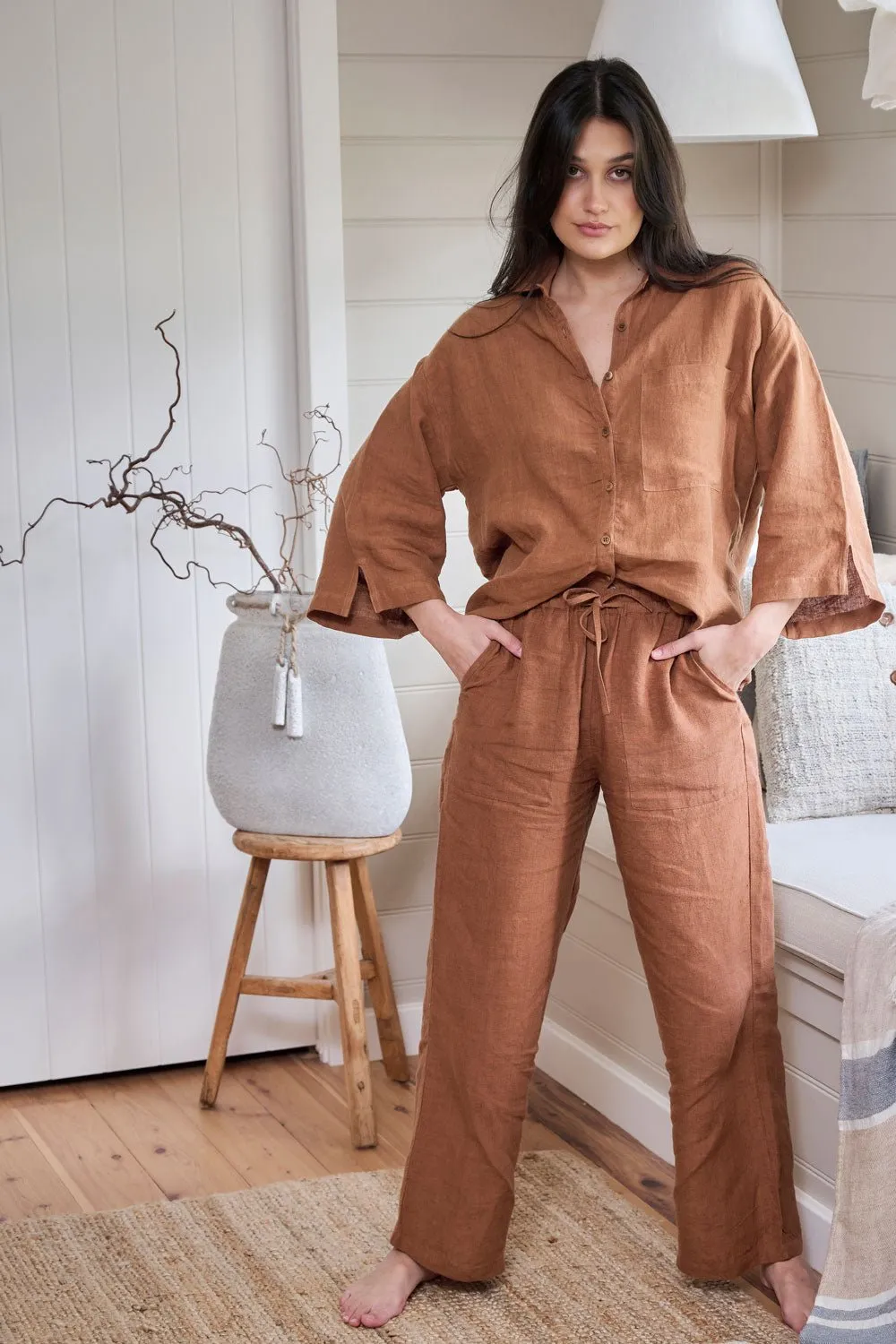 Fundamental Linen Shirt - Nutmeg 