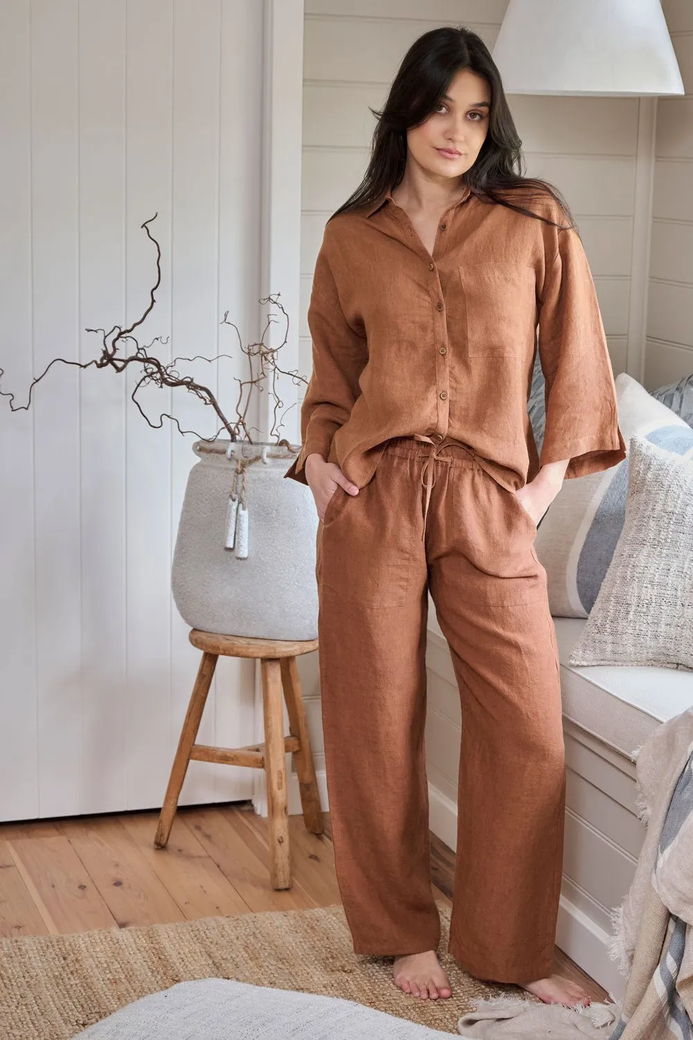 Fundamental Linen Shirt - Nutmeg 