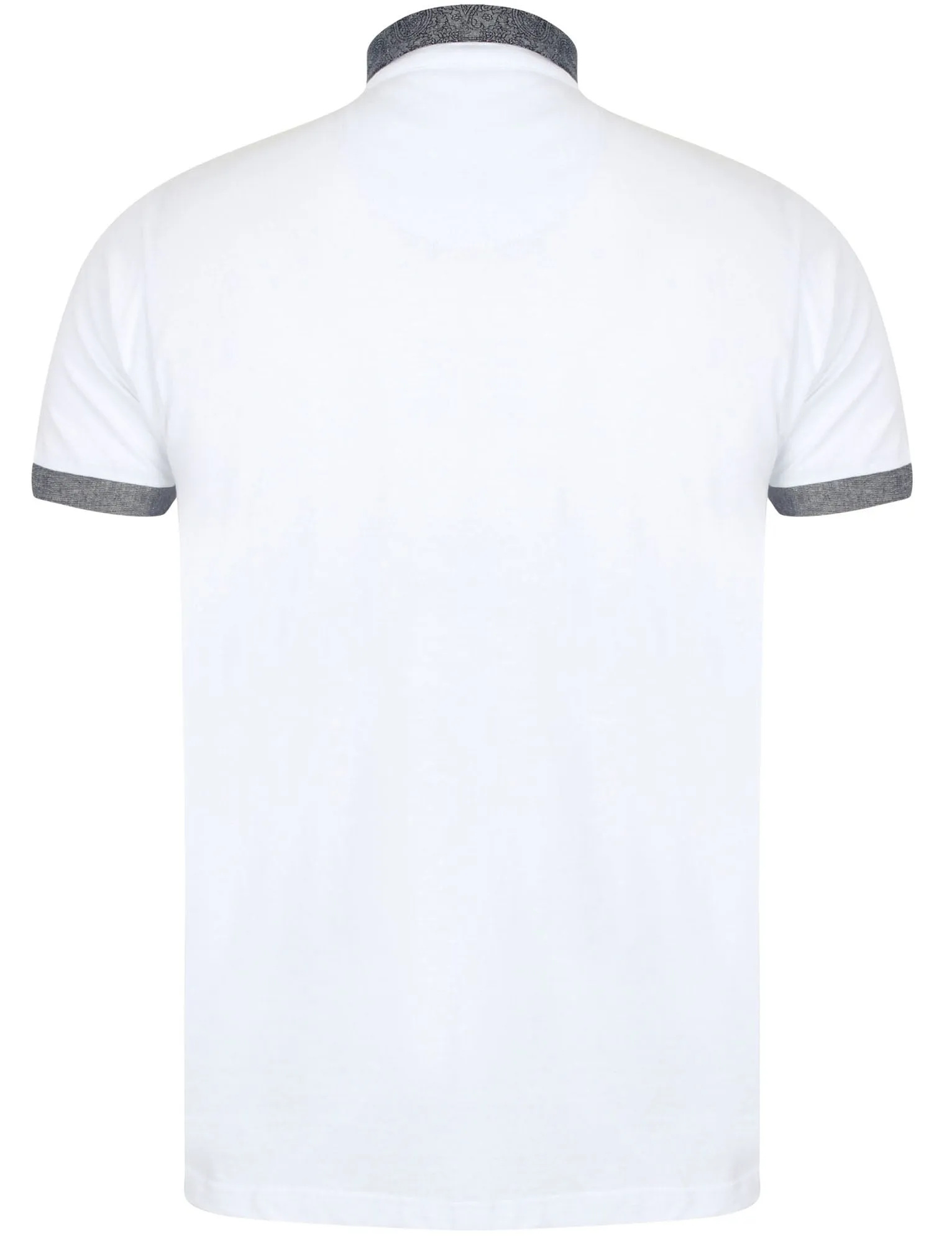 Gill Polo Shirt with Paisley Trim in White