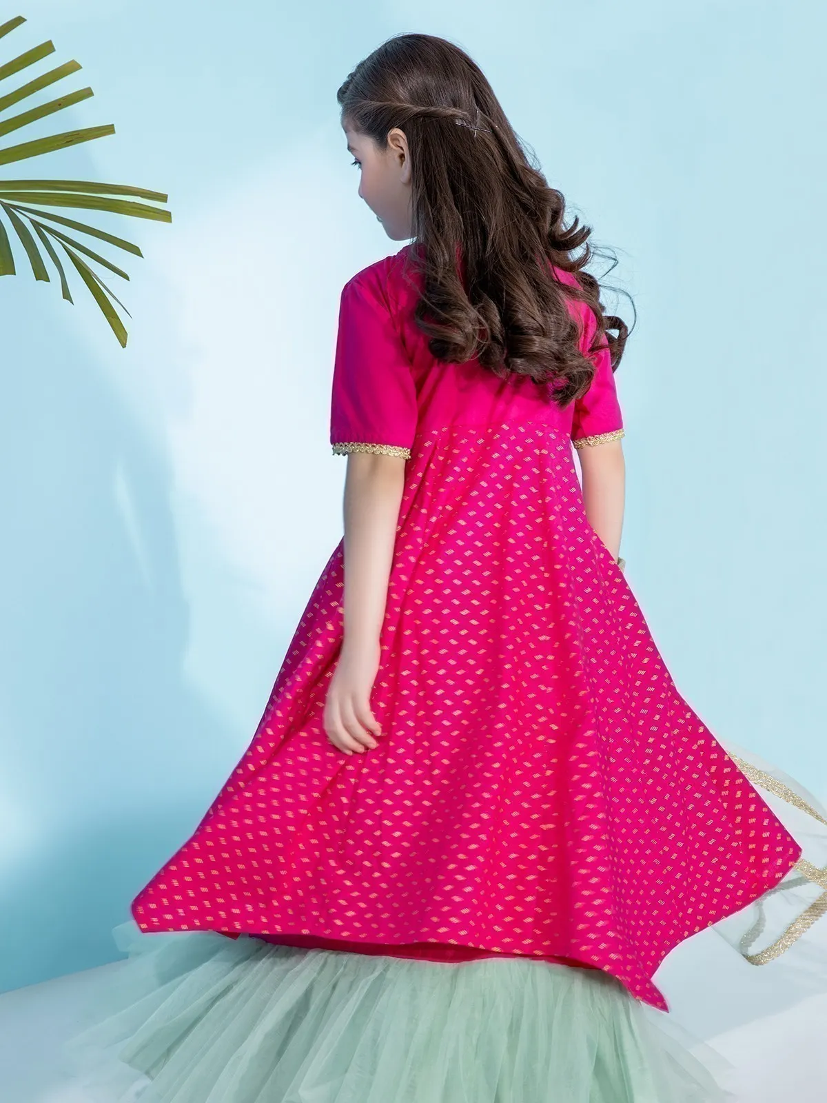 Girl's Bright Pink Pishwas - EGTP21-22166
